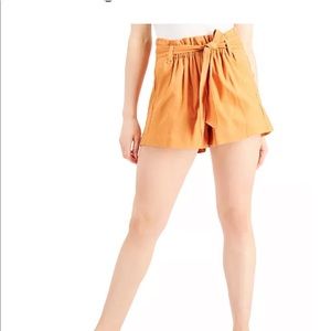 Gently used belted paper bag shorts